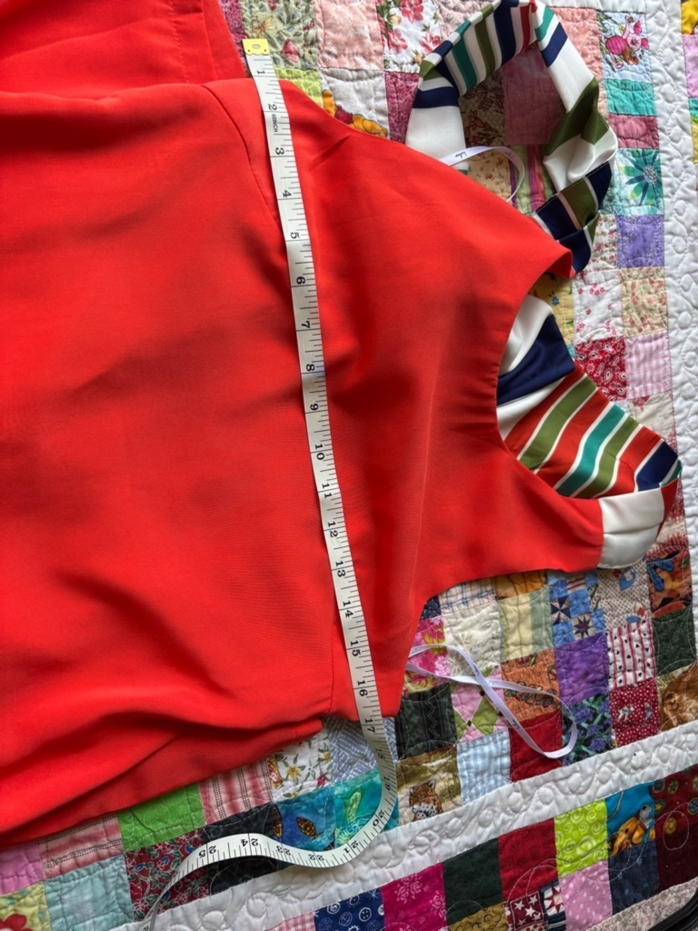 Lulu's Vibrant Orange Backless Shift Dress with Striped Bow - Picture 9 of 10